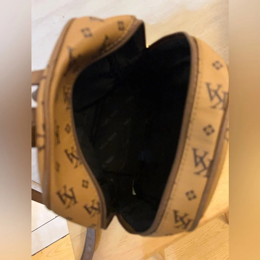 KA Monogram Backpack in Tan 100% polyurethane